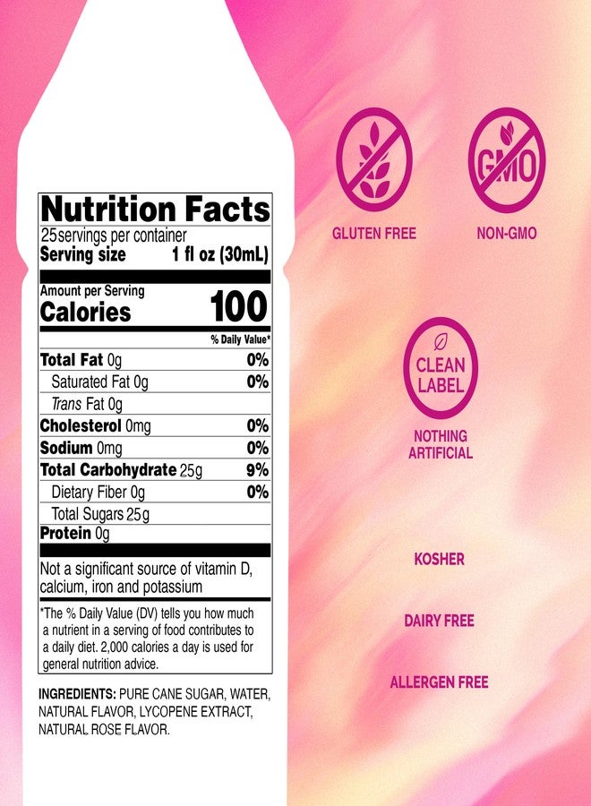 Monin - Rose Syrup, Elegant and Subtle, Great for Cocktails, Mocktails, and Soda, Gluten-Free, Non-GMO (750 ml) - Image 2